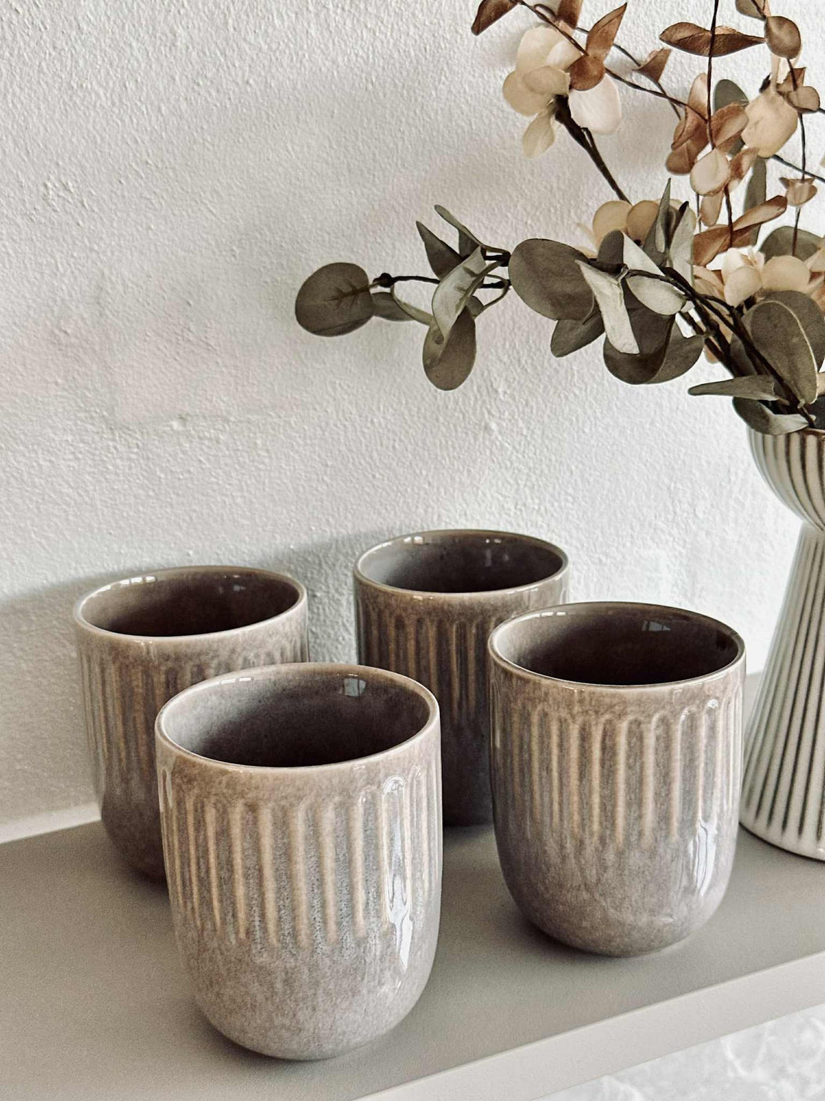 Mokken steengoed – set van 4 stuks - meerdere kleuren