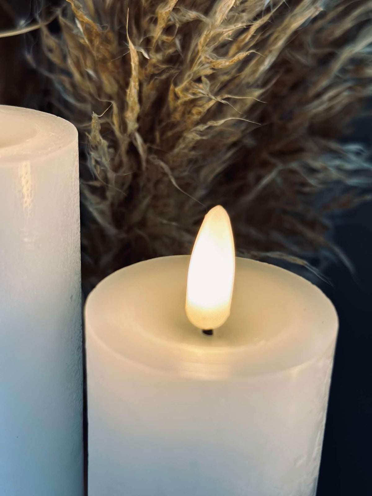 LED-stompkaarsen / wit – 3 stuks met afstandsbediening