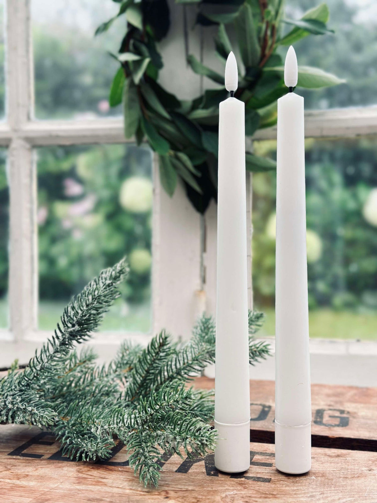 Kaarsen / Set van 2 stuks en afstandsbediening – Wit 24 cm