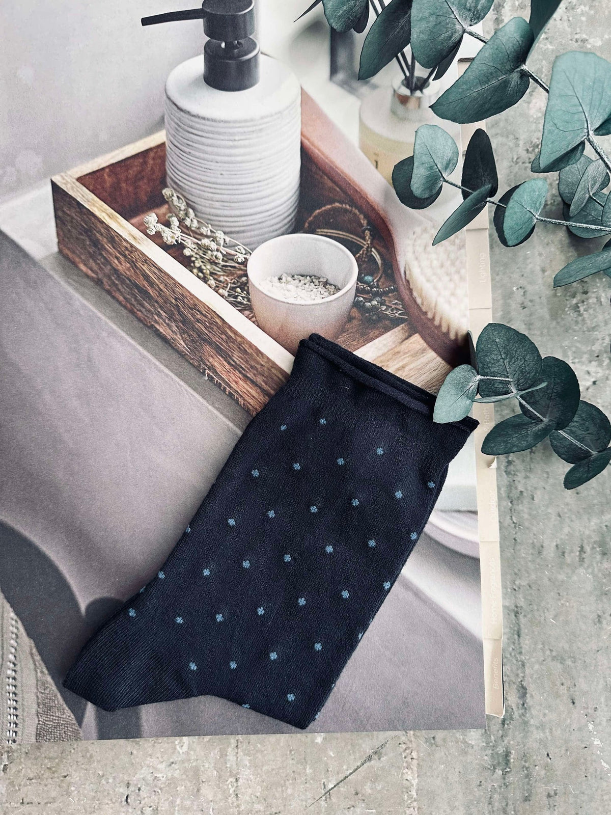Sokken Bamboe - Navy Dot