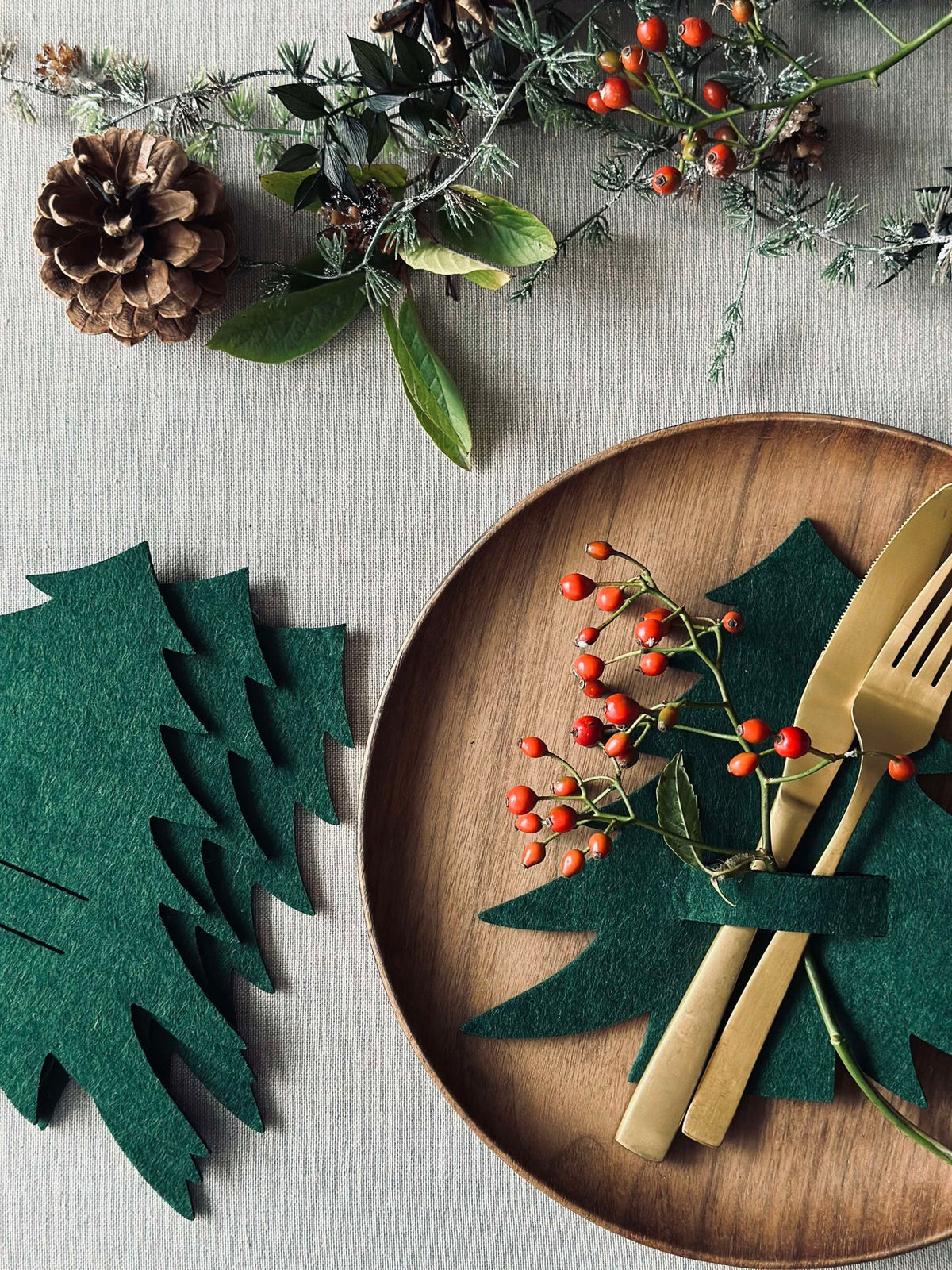 Kerstboompje voor tafeldekking - Groen 4 st.