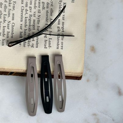 Haarspelden Mat Black / Grey - 4 stuks