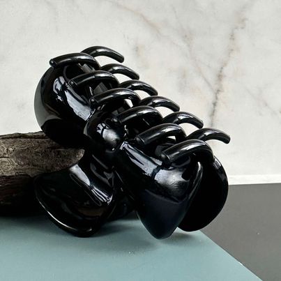 Haarclip Strik Black Shiny