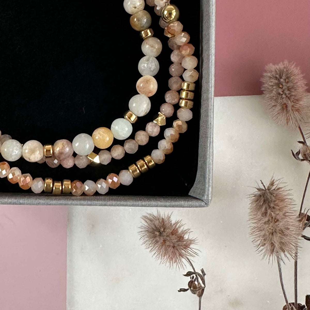 Armbanden Natuur / Goud - Set van 3 armbanden
