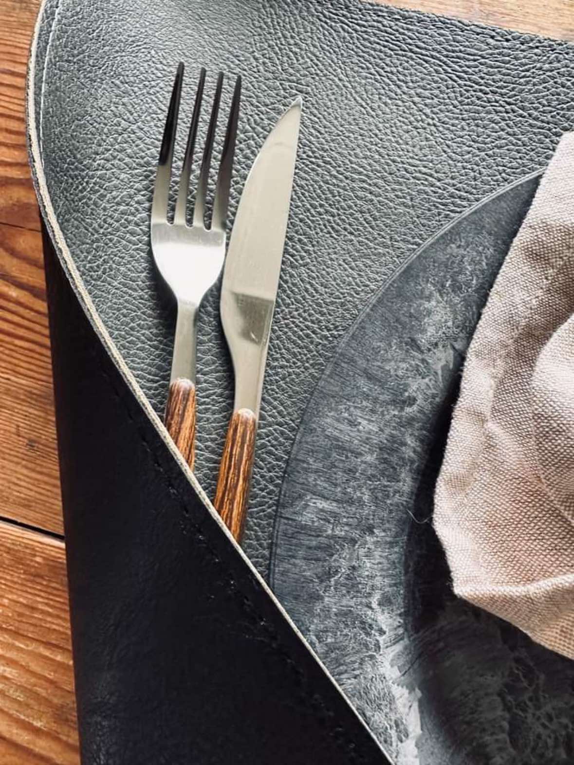 Omkeerbare placemat – Grijs / Zwart