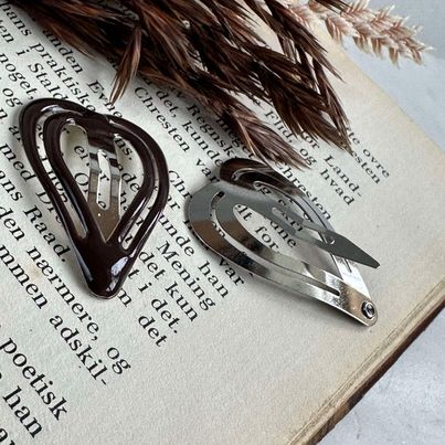 Haarspeldjes Brown Heart - 2 st.