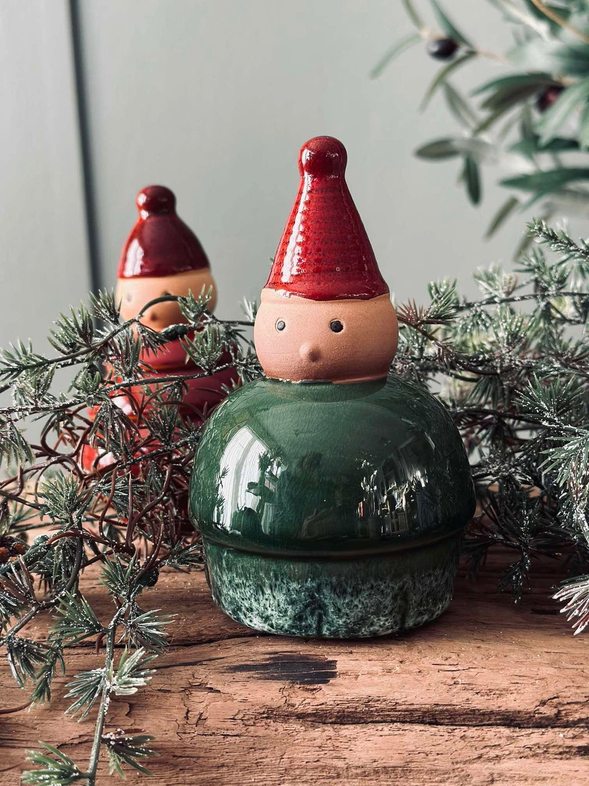 Kerstman keramiek - Groen