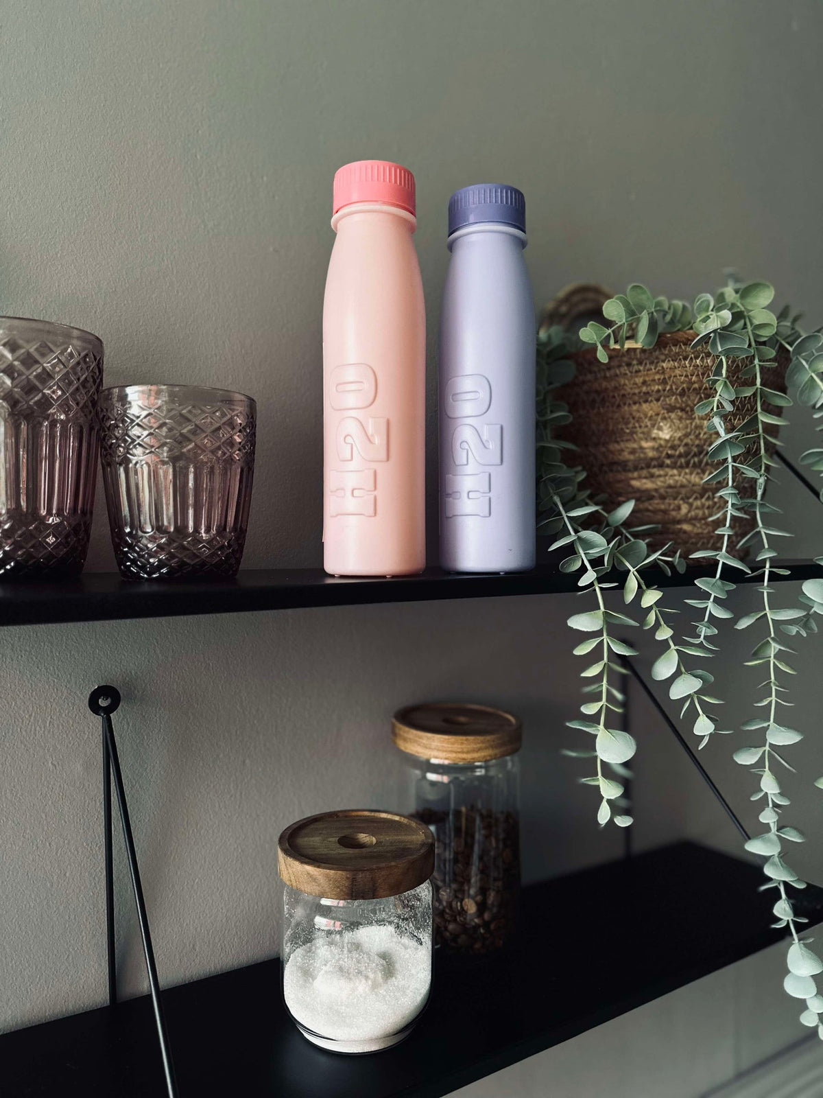 Drinkfles H2O 500 ml - Roze / Paars Mix