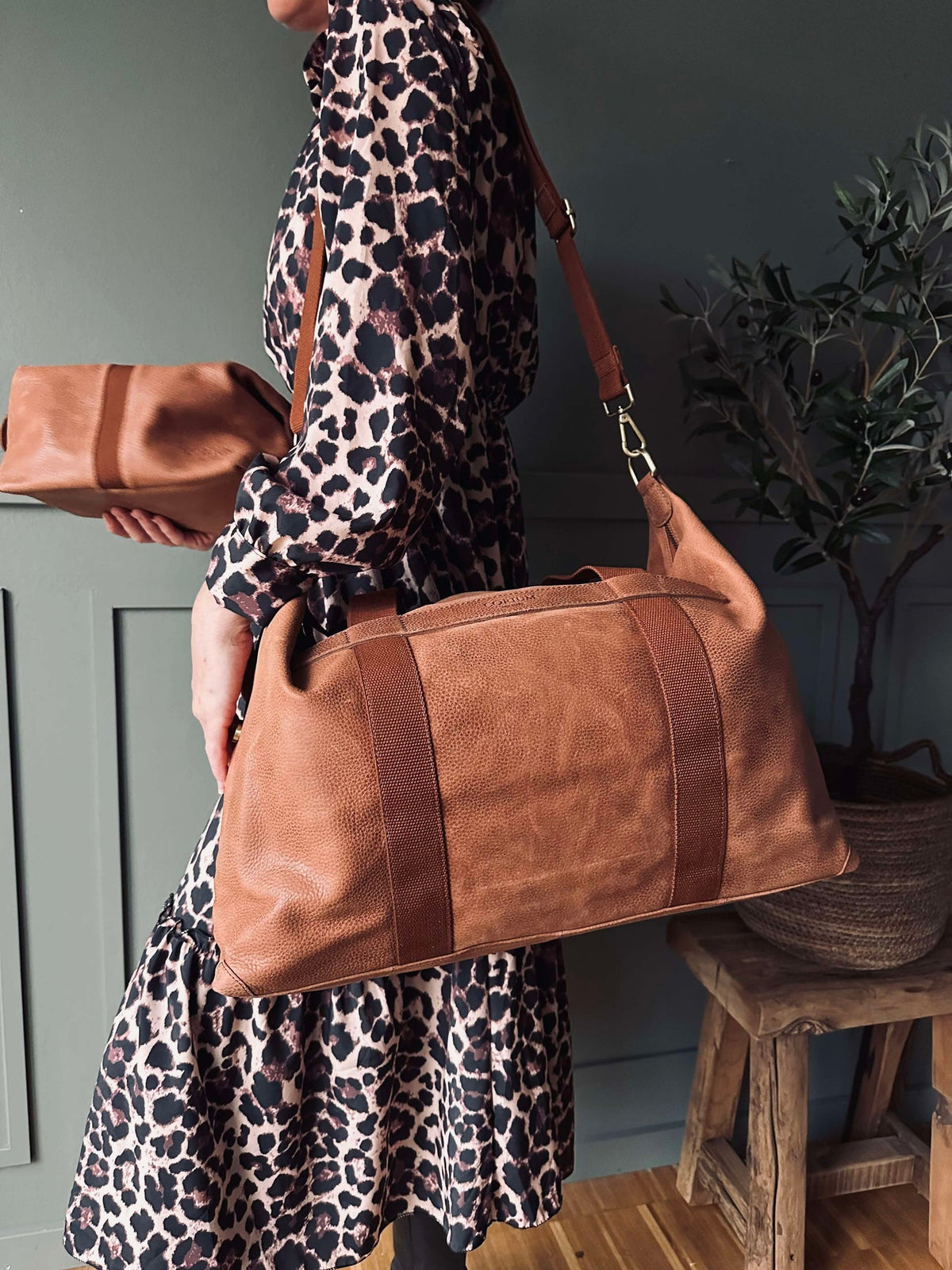 Cadeauset weekendtas m. toilettas - Cognac
