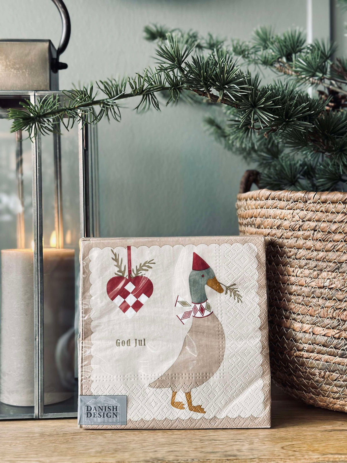 Servetten met kerstgans - 20 stuks