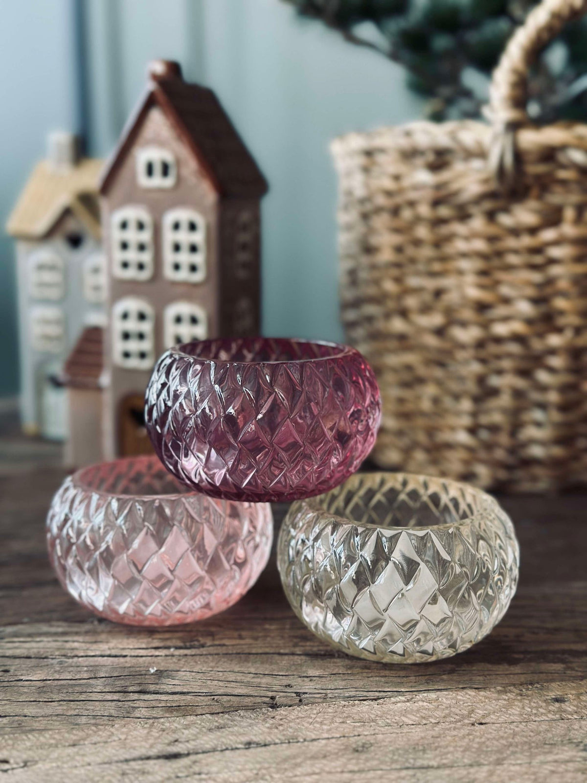 Kaarsenhouder voor waxinelichtjes Diamond - Light Pink