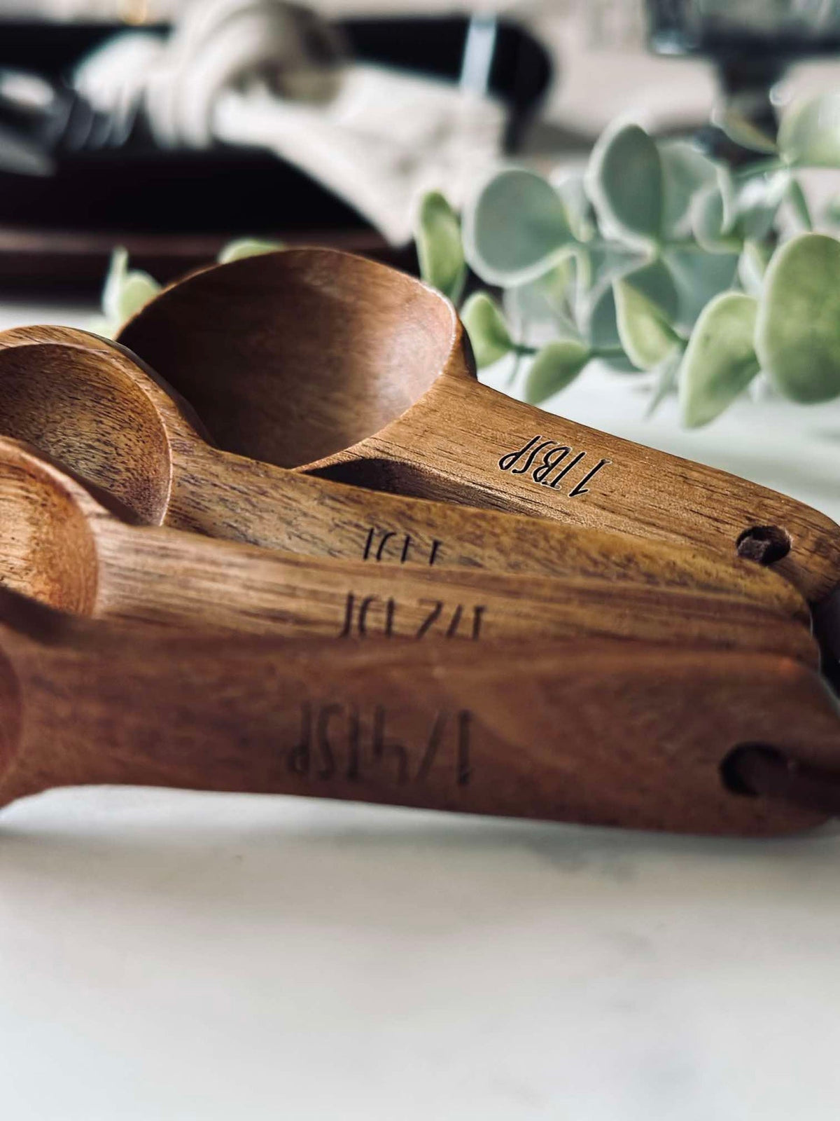 Maatlepels Acacia - set van 4 stuks