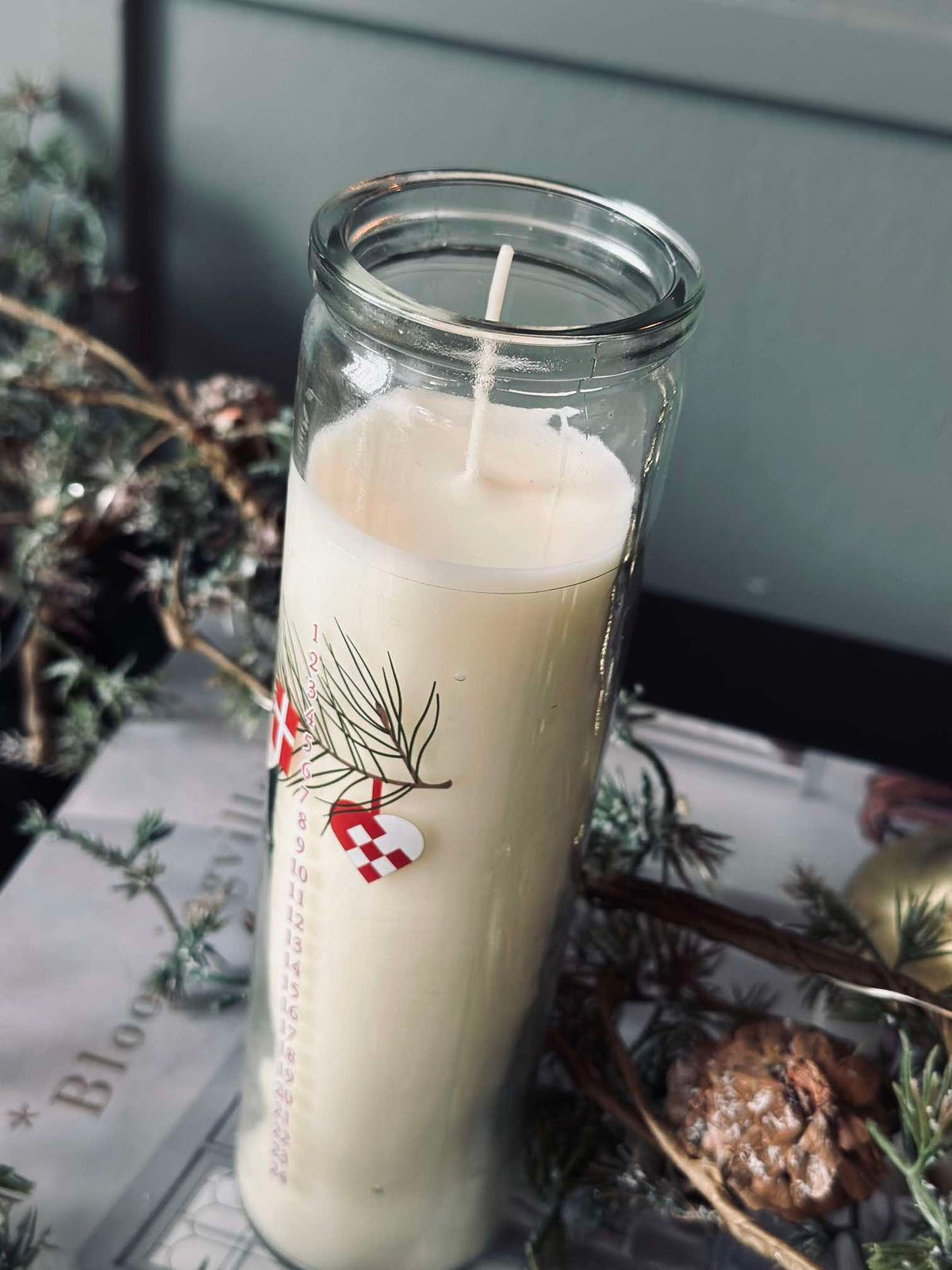 Adventskaars in glas - Dansk Jul