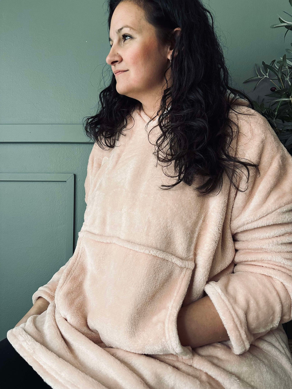 Hoodie Fleece Roze - Oversize