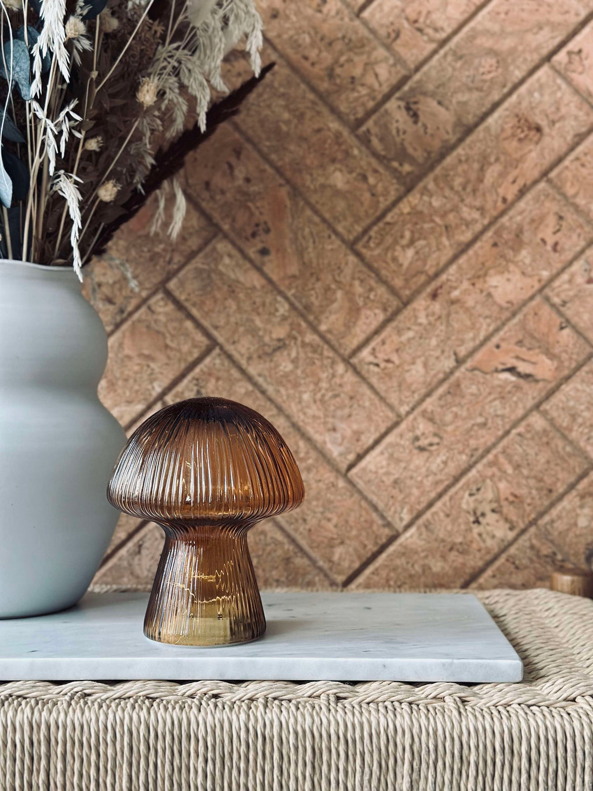 Mushroom met ribbels 15cm - Goud