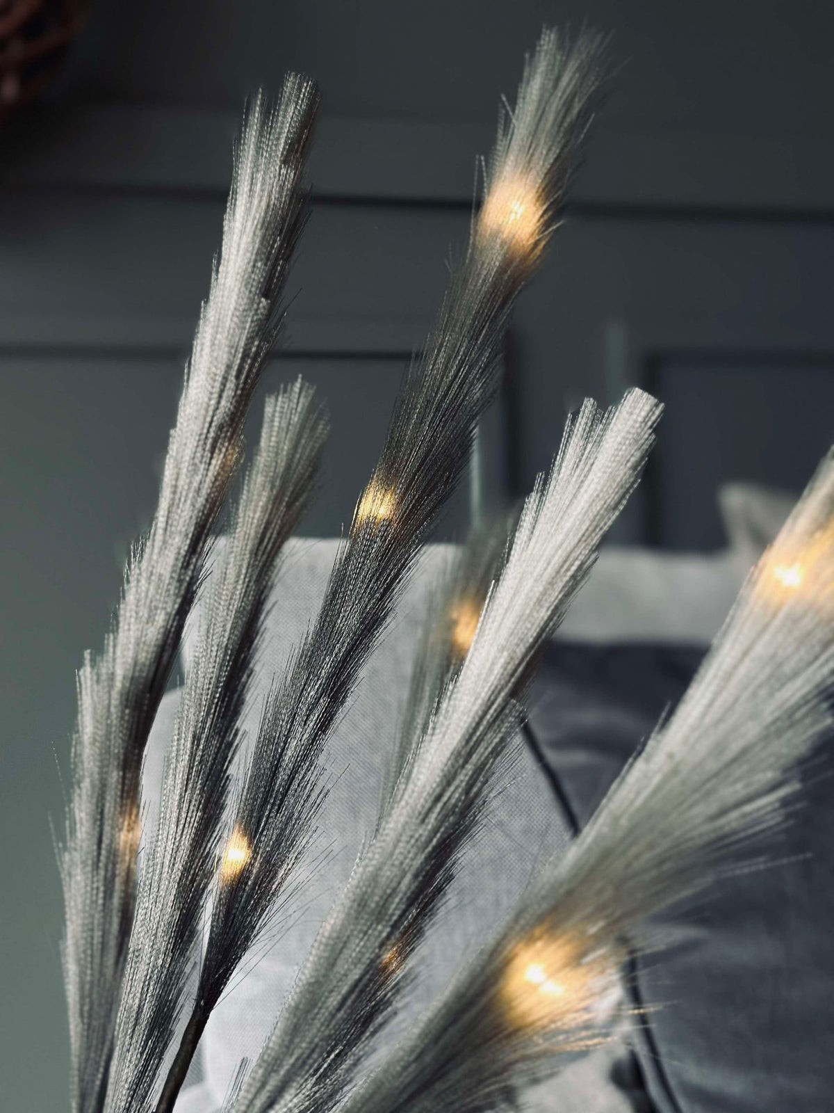 Bloem met LED-licht 90 cm - Grijs