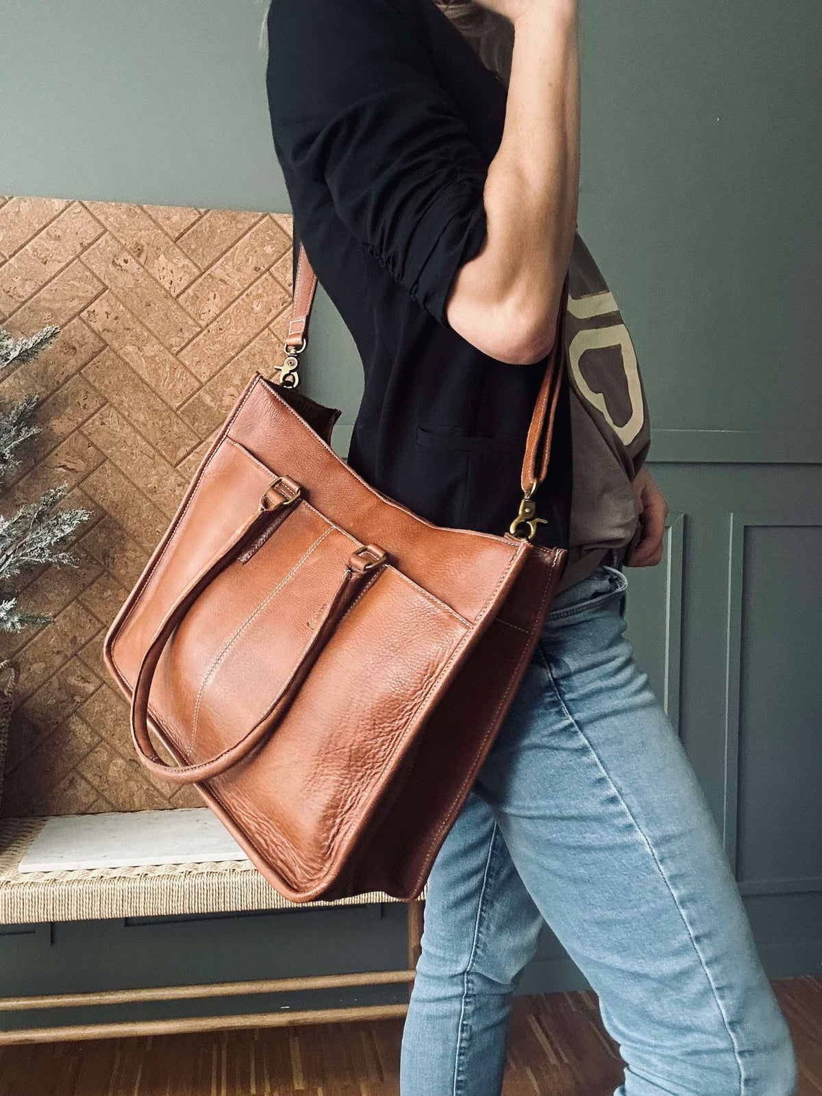 Werktas - Walnut leather