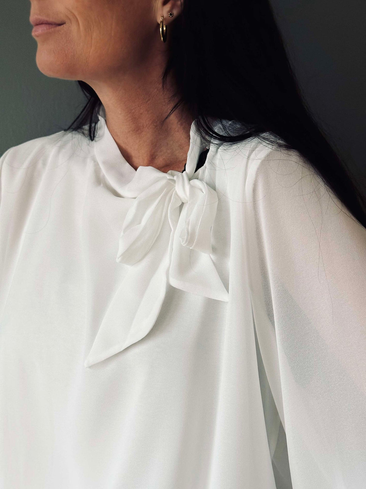 Blouse m. strik - White
