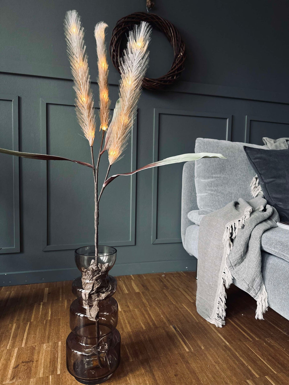 Pampas met LED-licht - 120 cm