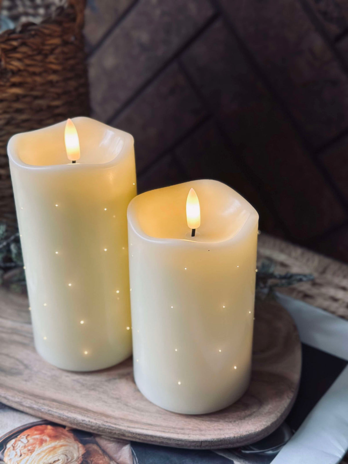 LED Blokkaars Twinkle - 15 cm - Crème