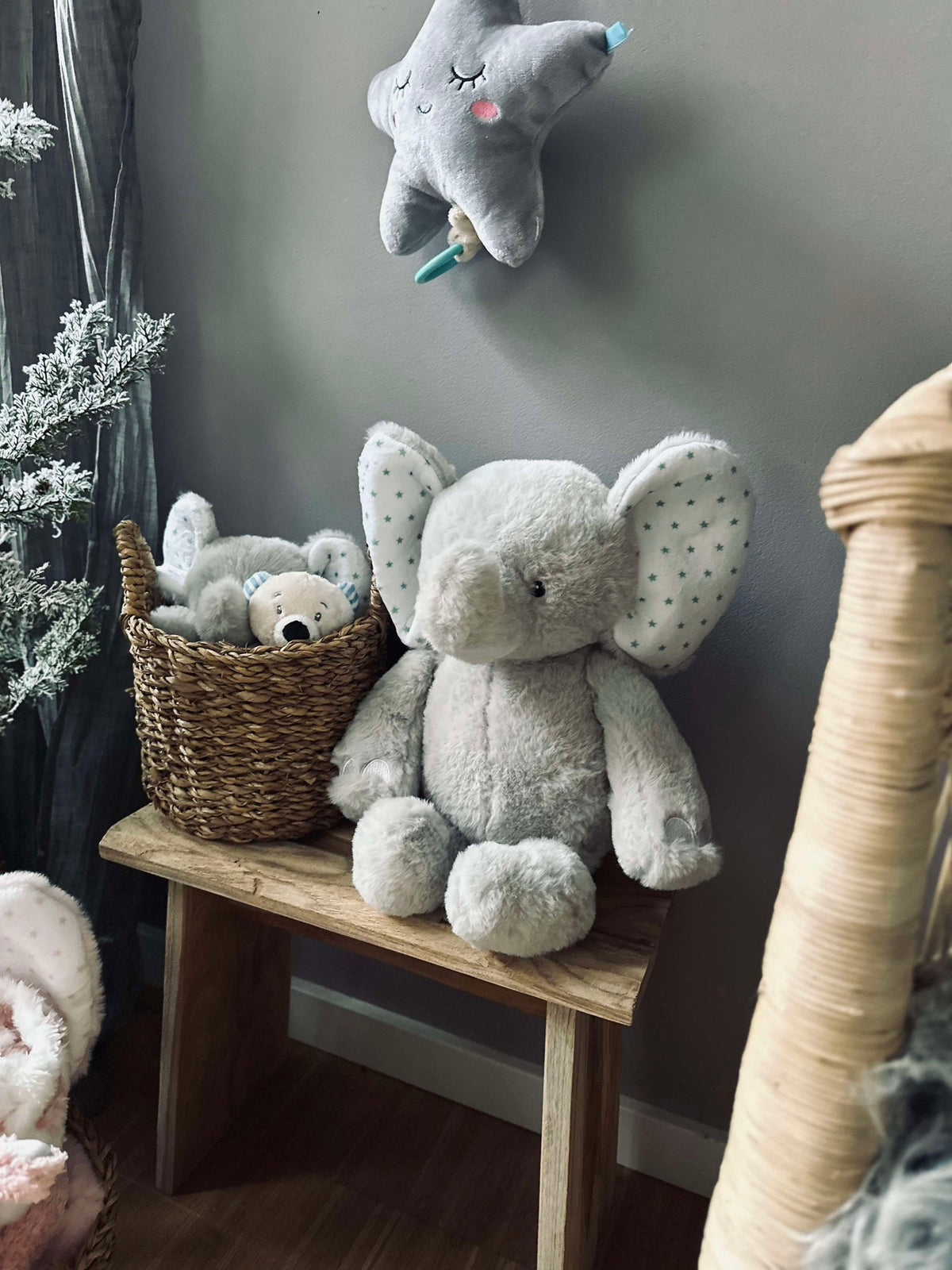 Knuffelelefant 38 cm - Grijs