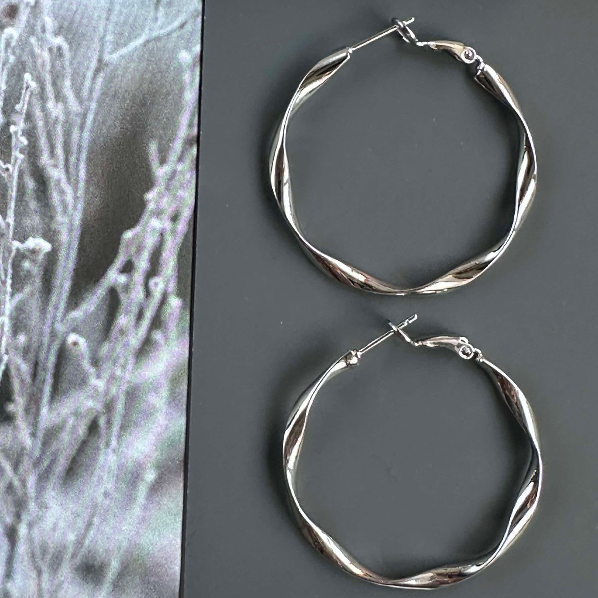 Oorbellen Hope gedraaid zilver-gecoat