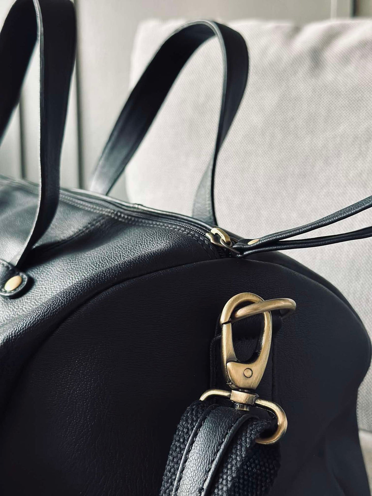 Trainings tas BLACK leather