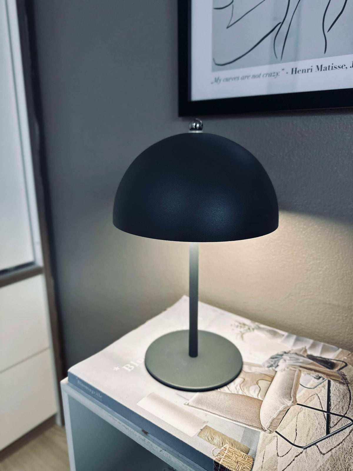 LED-touch tafellamp, beige en grijs