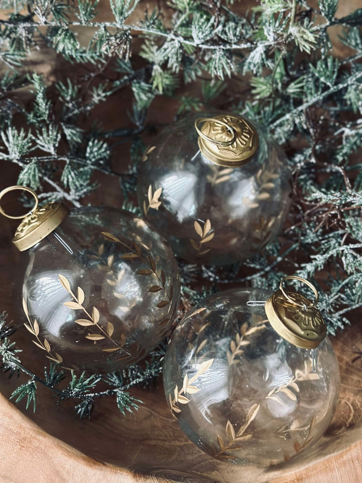 Glazen kerstballen - Set van 3 stuks