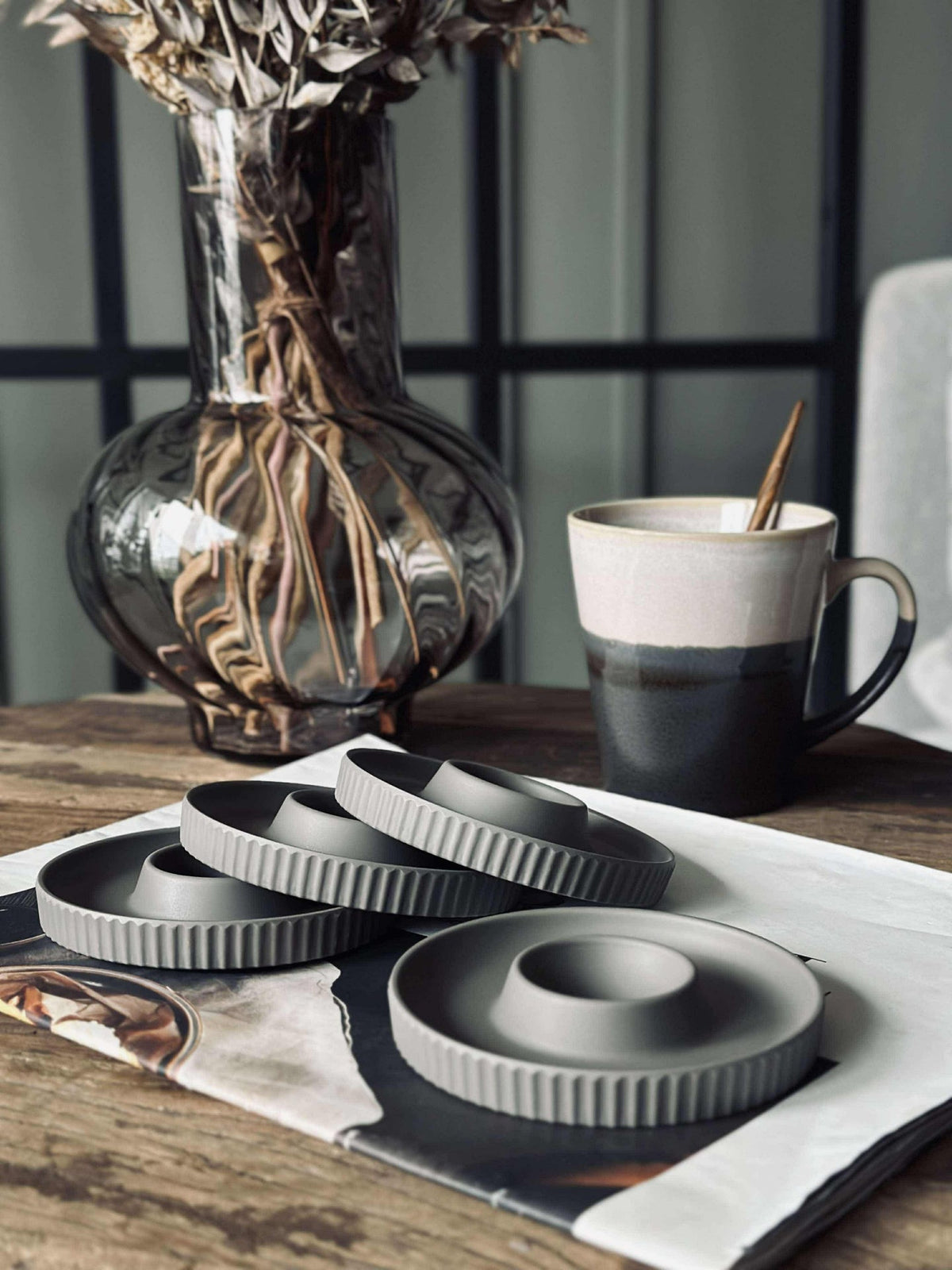 Eierdopjes Melamine Taupe - Set van 4 stuks