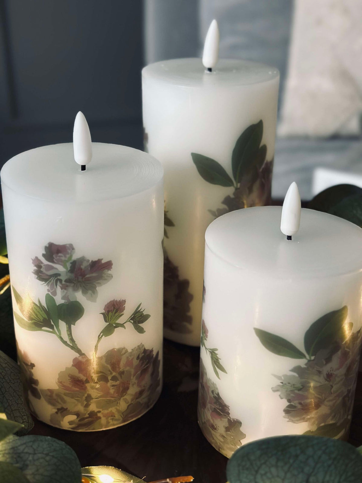 LED Hortensia – Set van 3 stuks en afstandsbediening