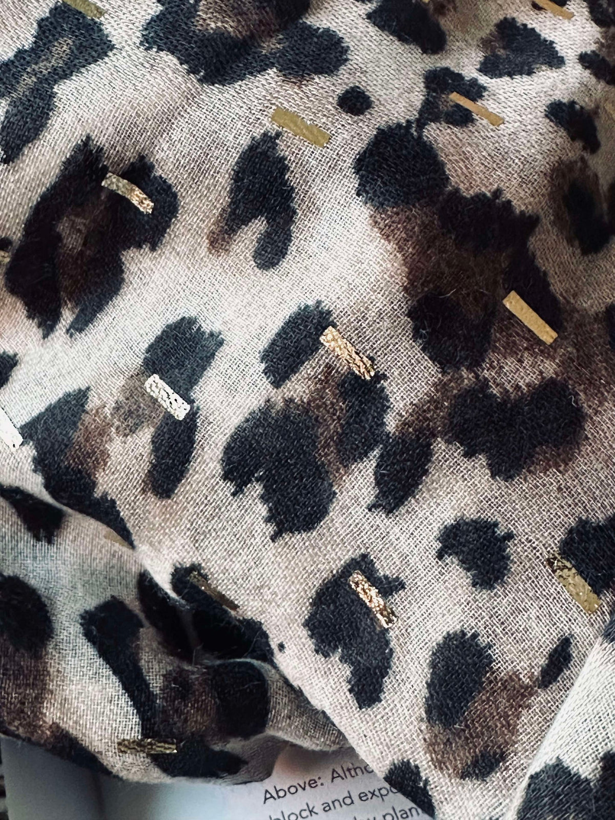 Sjaal Leopard met gouden detail - Camel