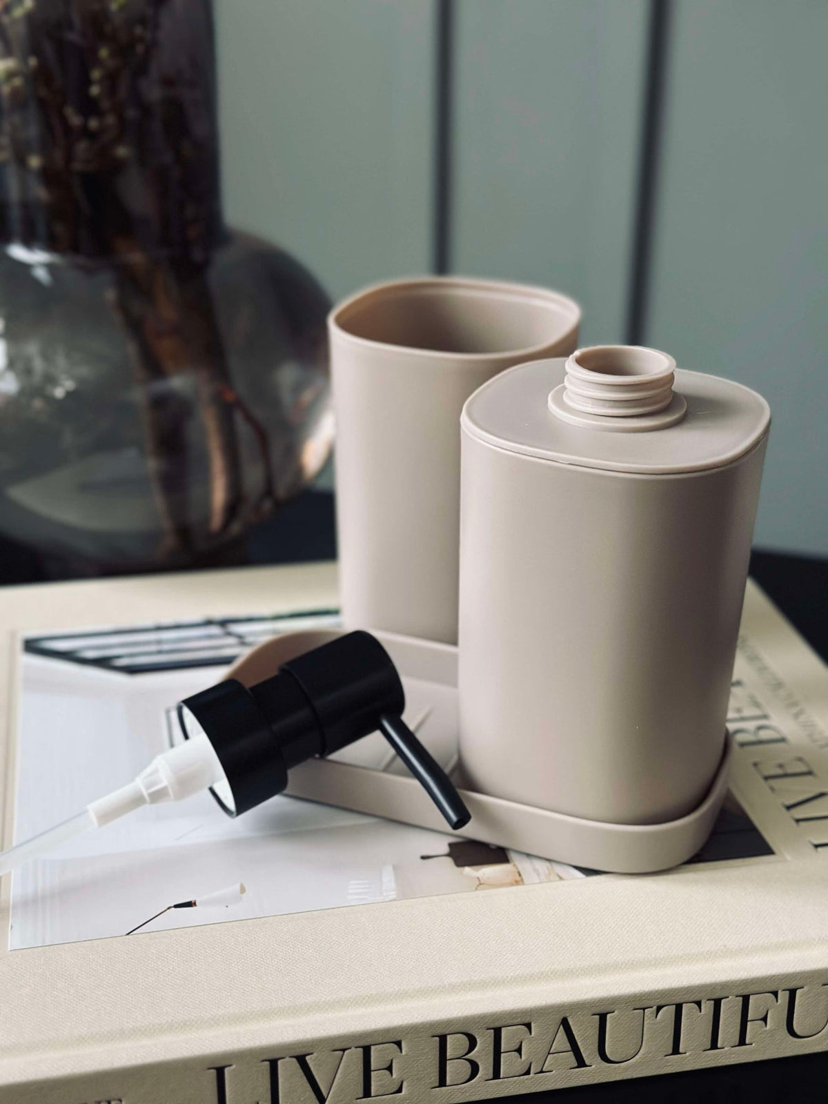 Dispenser set in Beige - Set van 3 delen