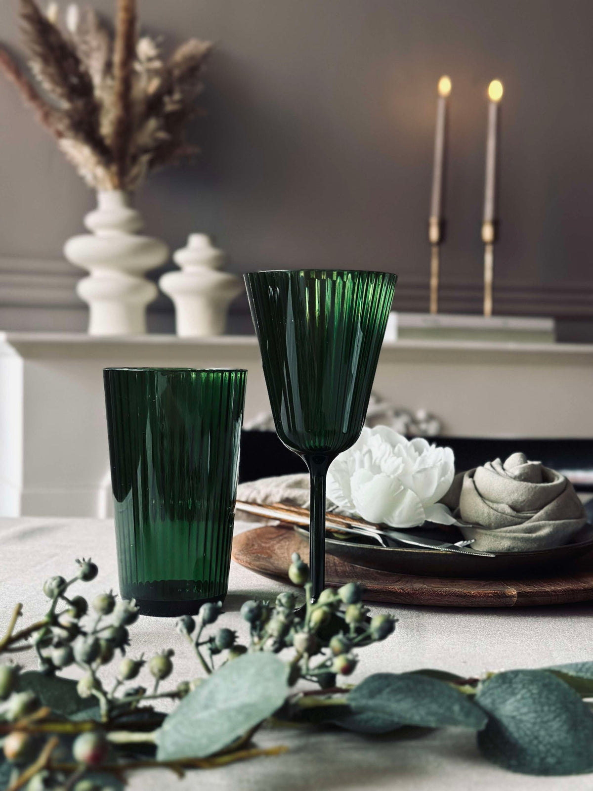 Wijnglas Claire 200ml. Groen - 2 st.
