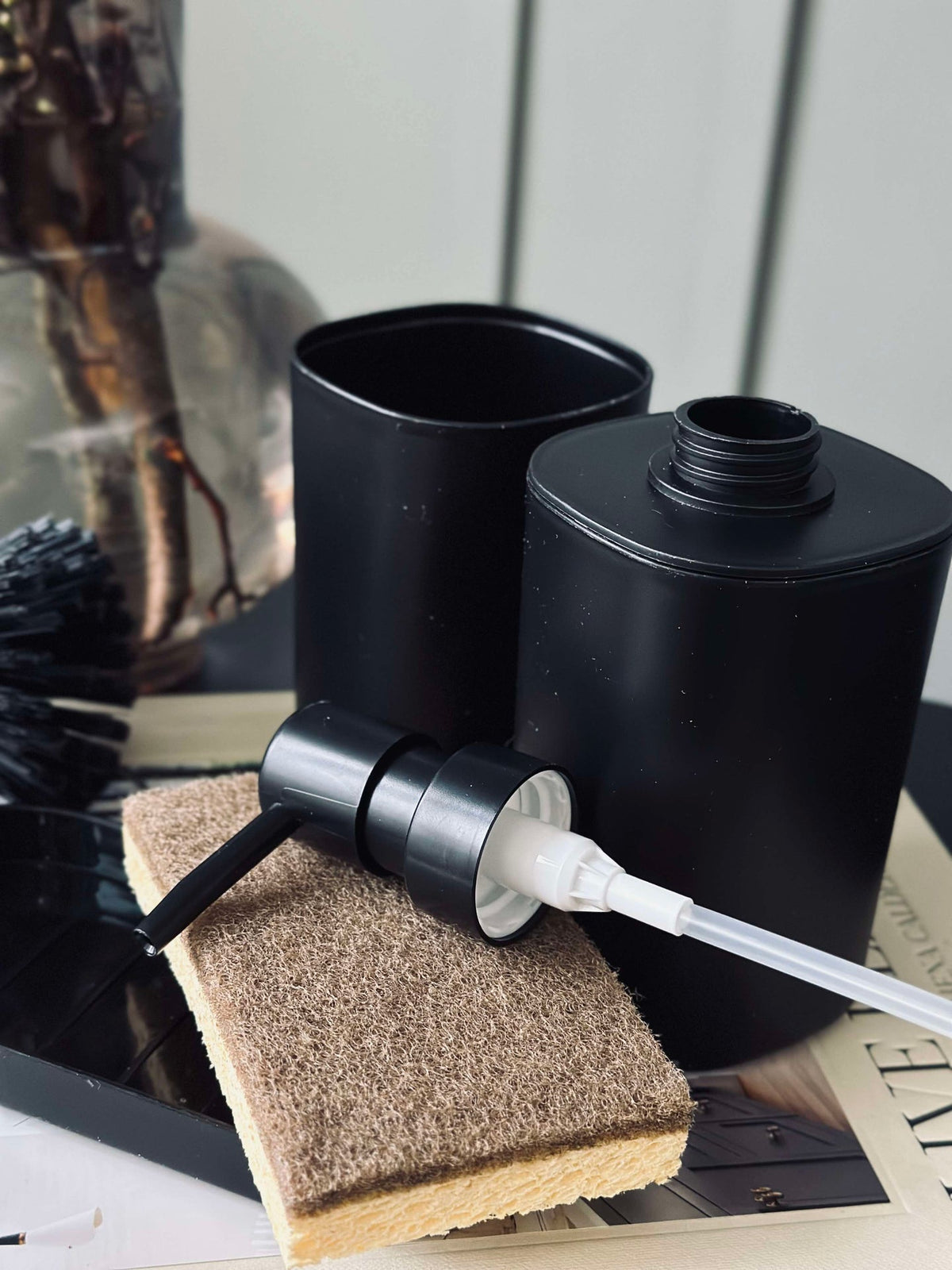 Dispenserset in zwart - set van 3 delen