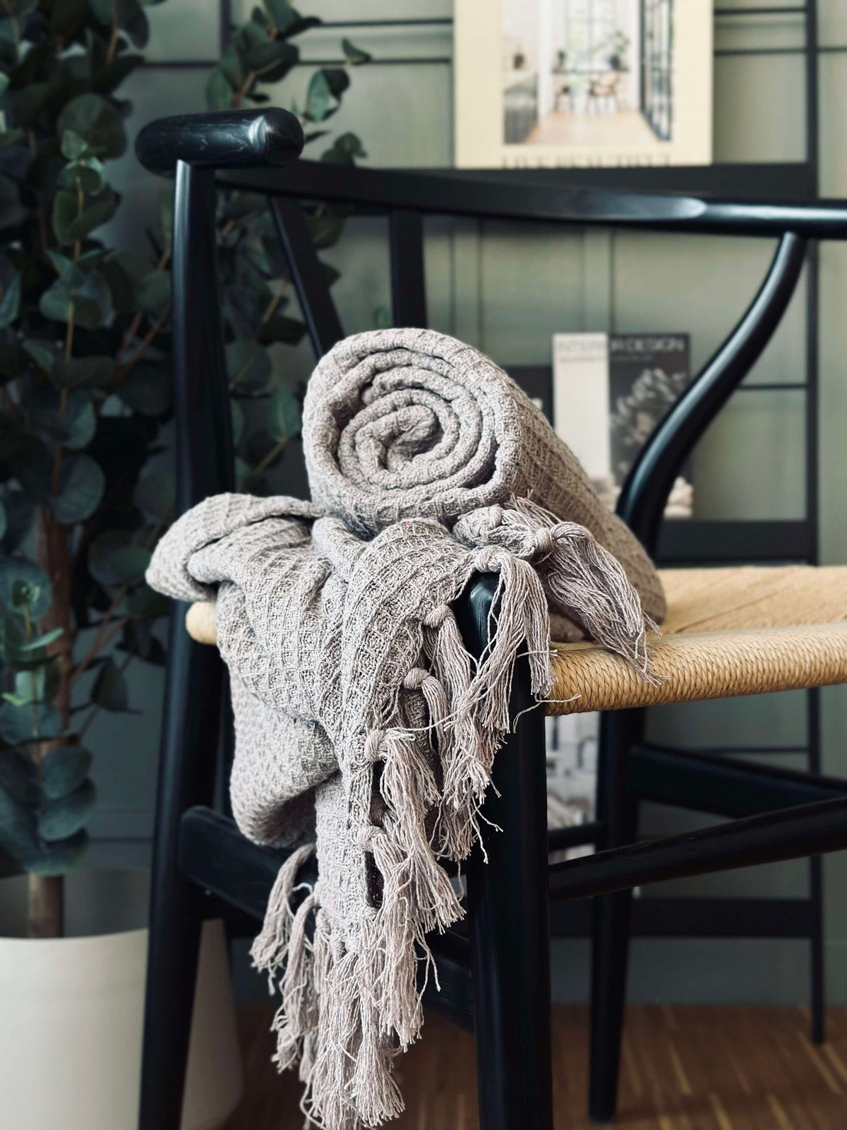 Plaid gewafeld katoen - Taupe