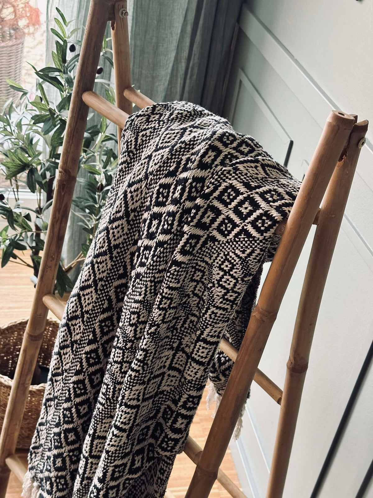 Dubbele ladder in bamboe