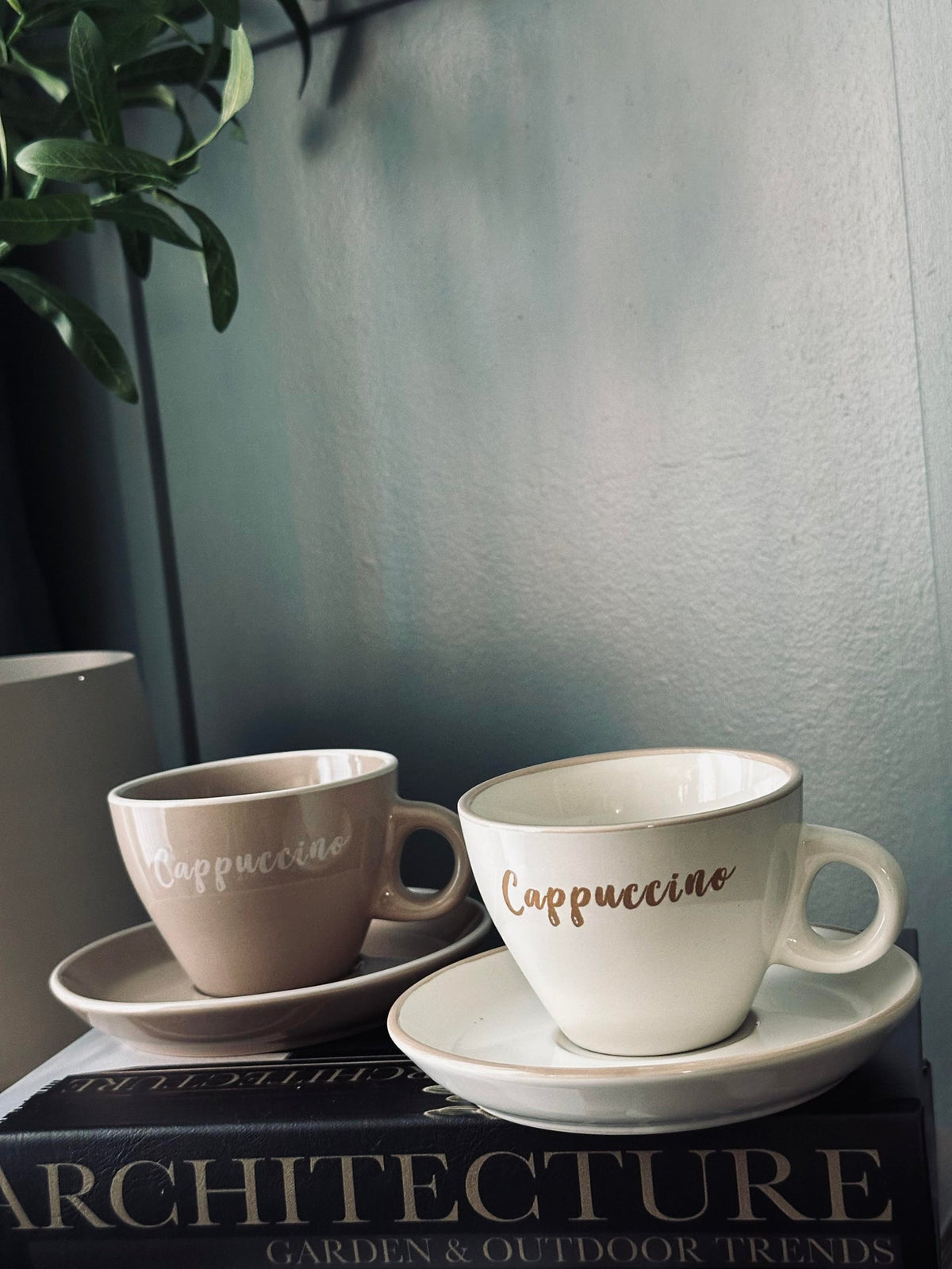 Kop met schotel Cappuccino - Set van 4 st.