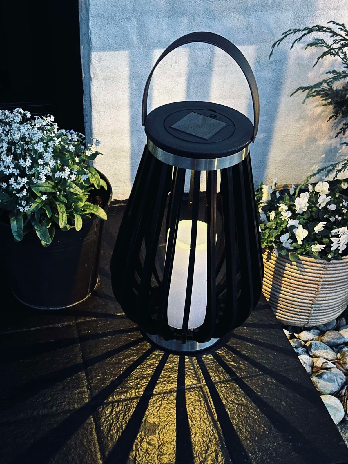 Lantaarn Solar black XL