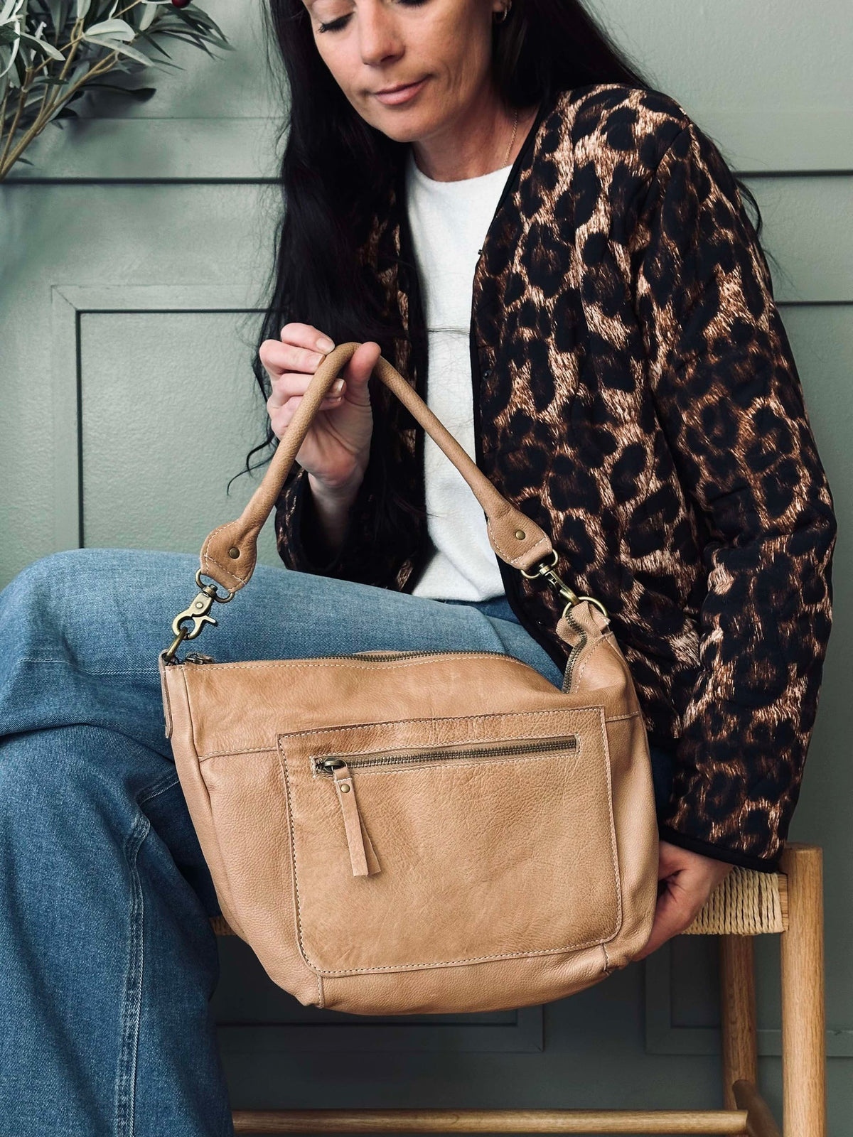 Schoudertas Naomi small - Taupe
