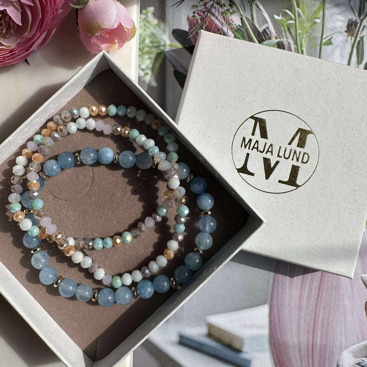 Armbanden Luna Soft blue – Set van 3 stuks