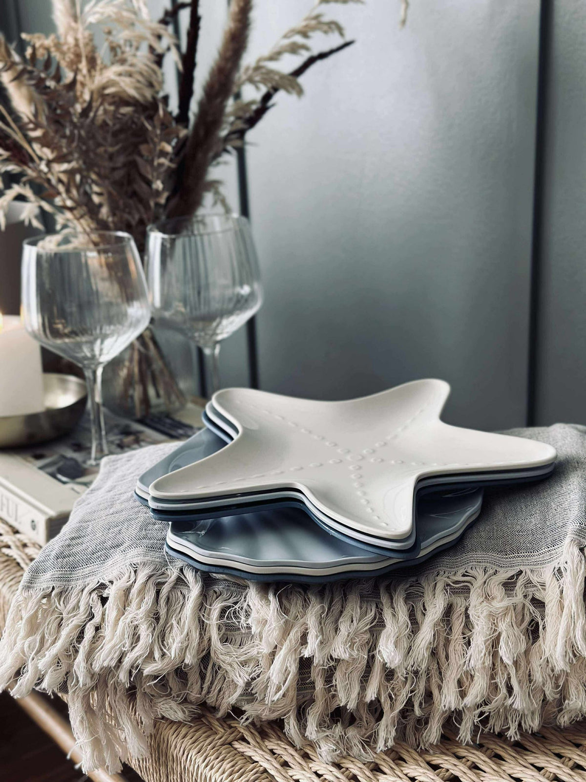 Bord melamine - Blauwe schelp