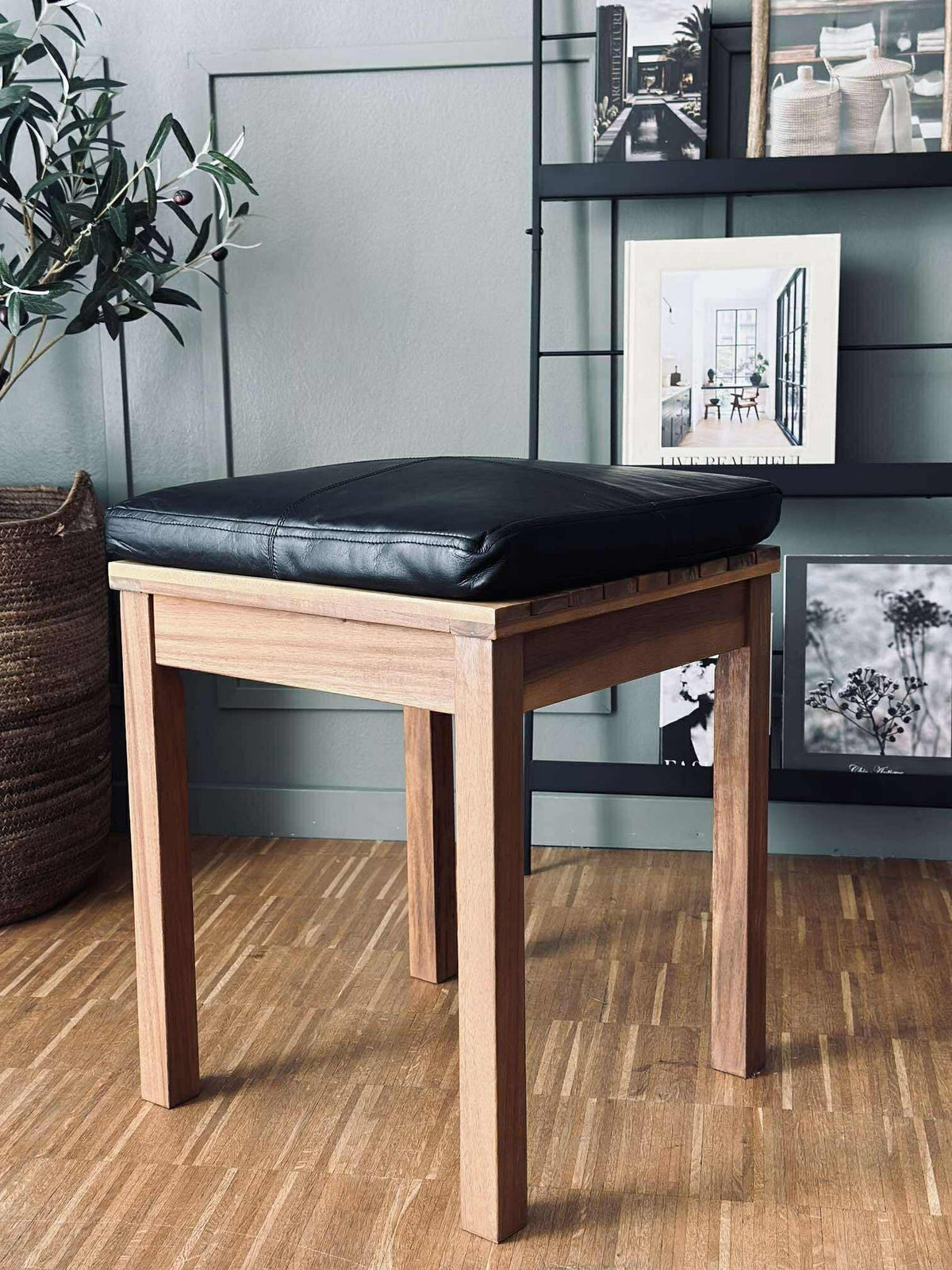 Kussen Tokyo van leer - 40x40 Zwart