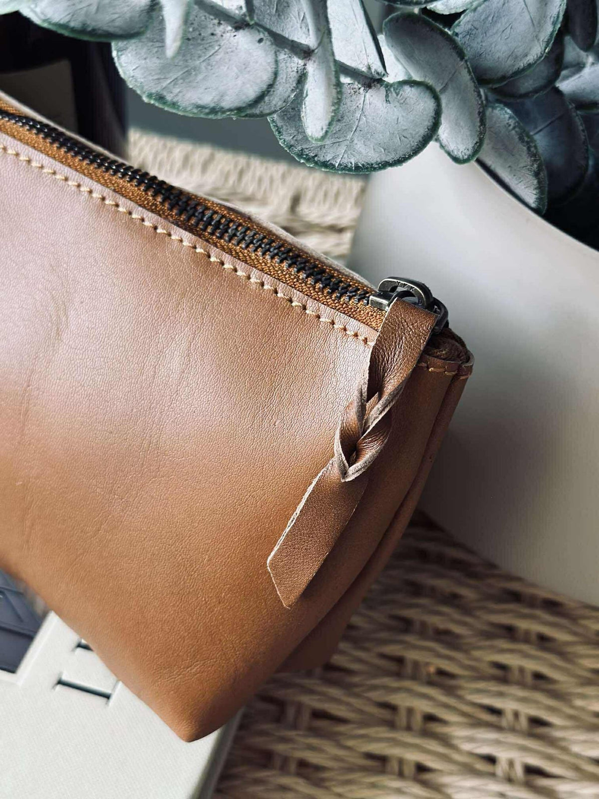Toilettasje - Cognac leather