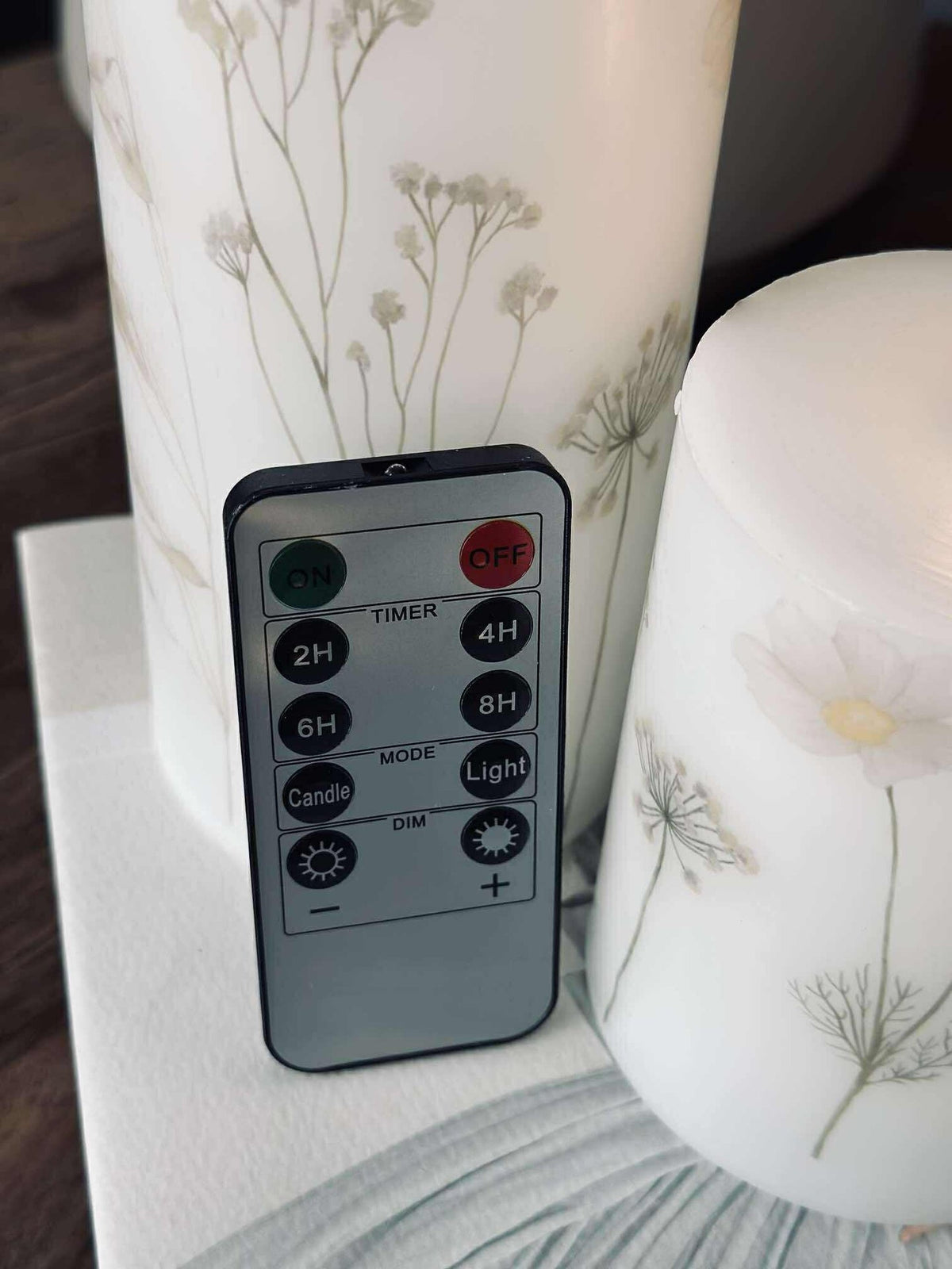 LED stompkaarsen FLOWER – Set van 3 stuks en afstandsbediening