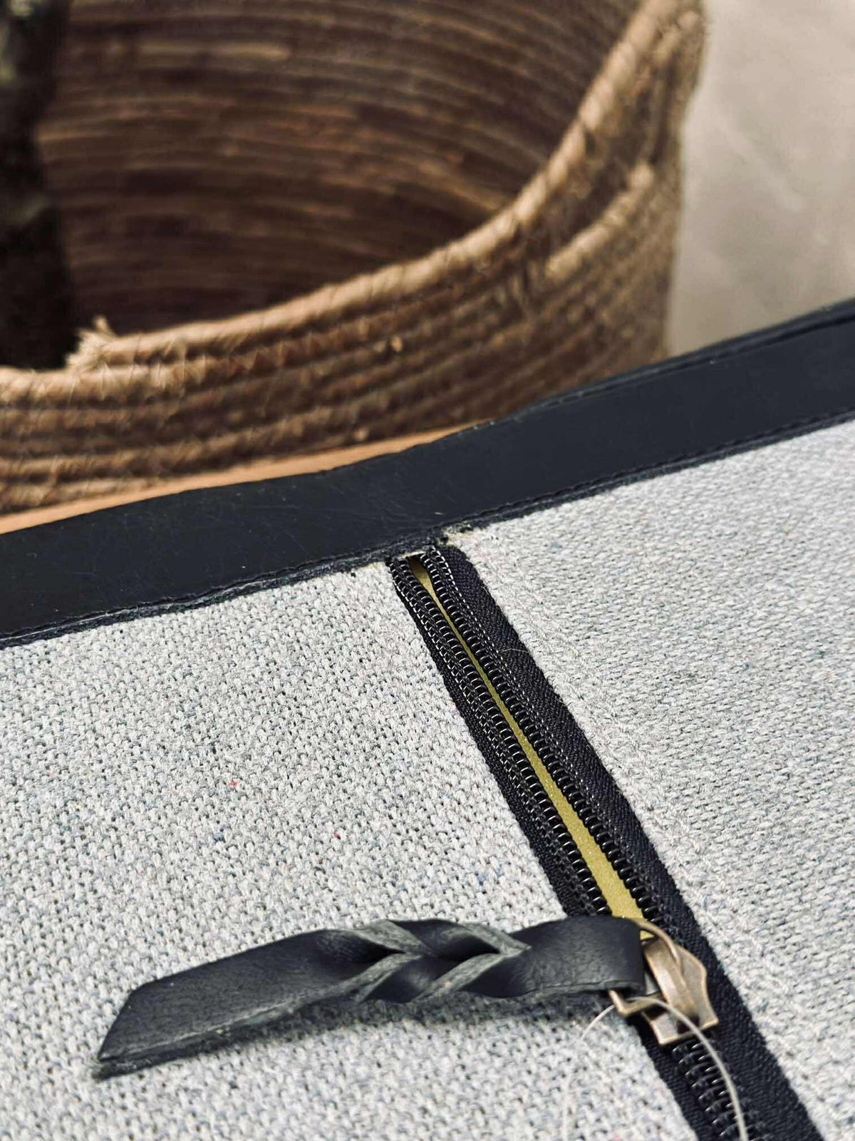Leder kussen Tokyo - 88 cm Zwart