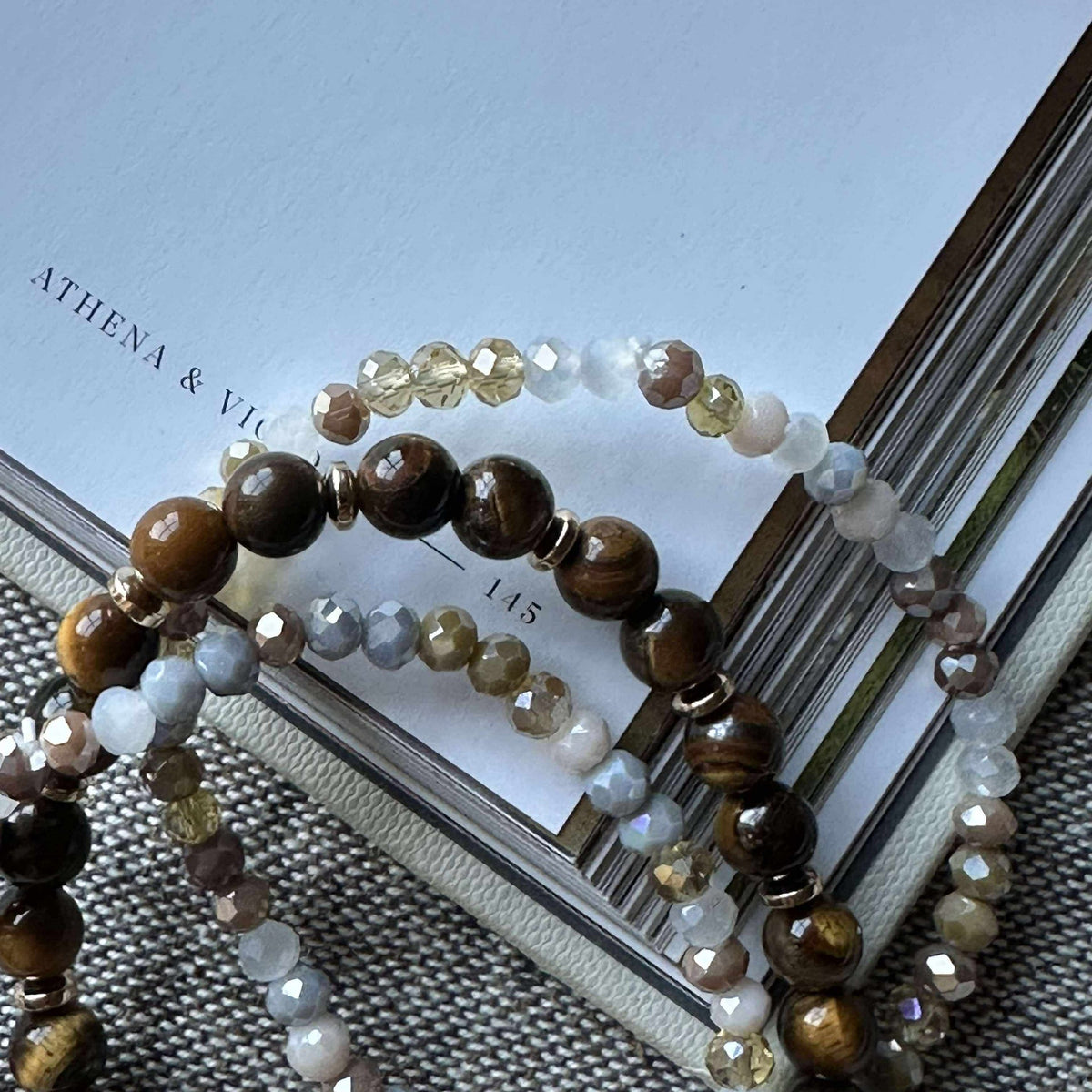 Armband Luna Tiger Eye – Set van 3 stuks