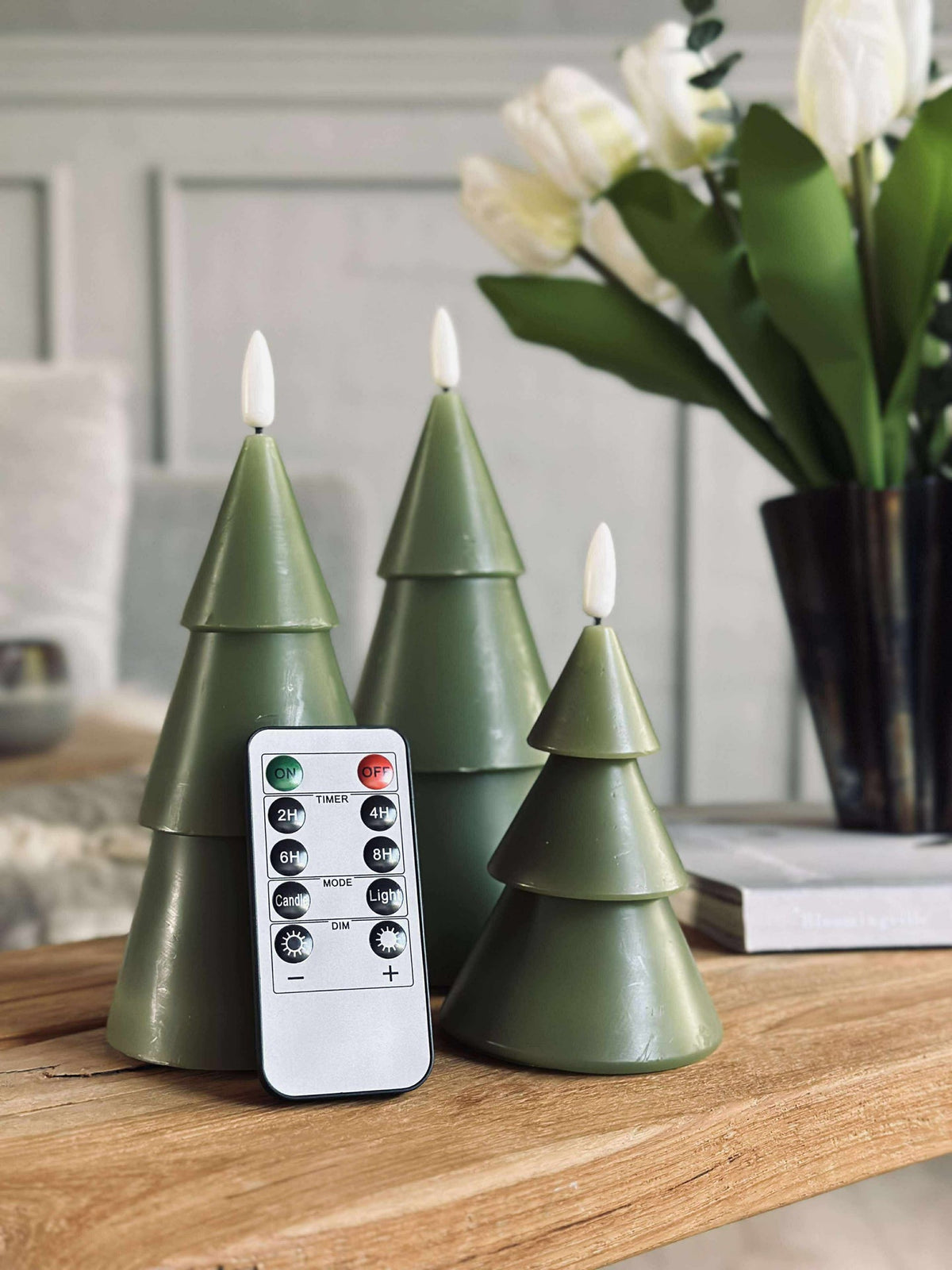 LED Kerstboom 3 stuks m.afstandsbediening Groen