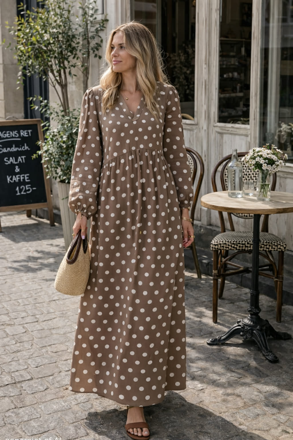 Jurk Melina - Dot taupe