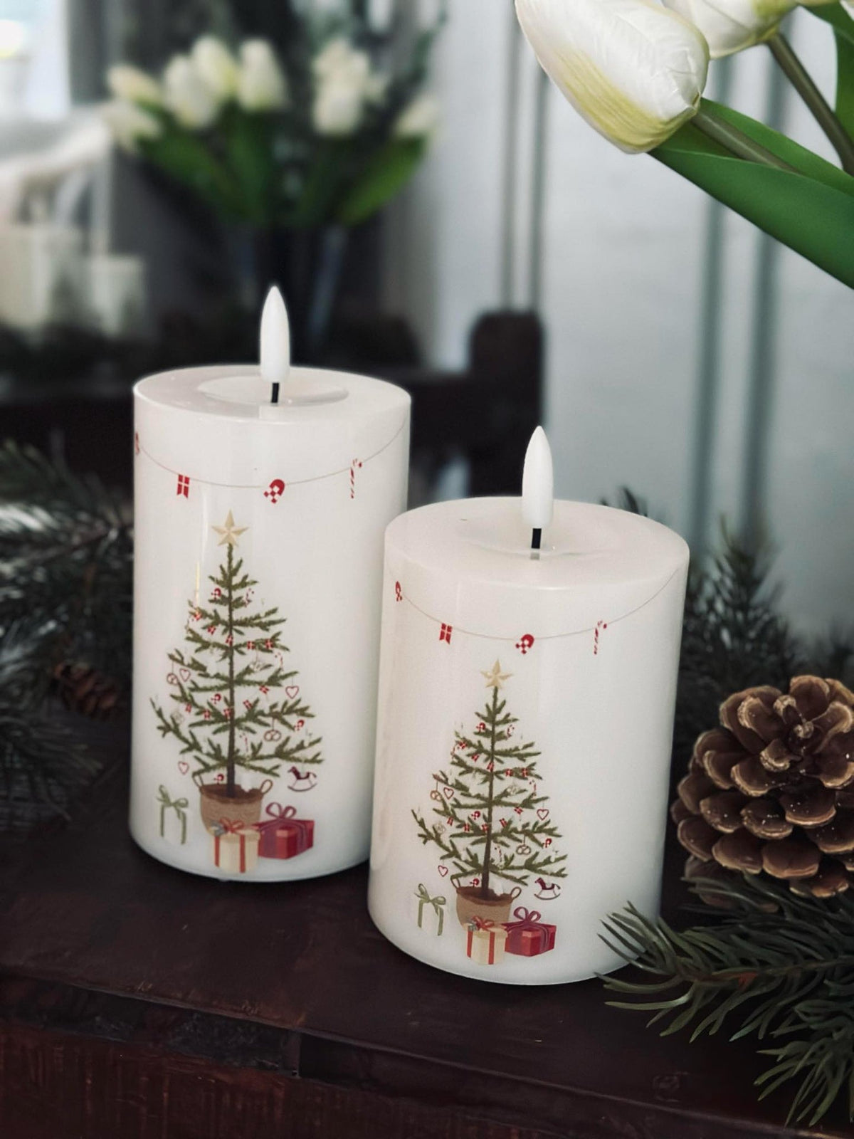 LED Blokkaars TWINKLE CHRISTMAS - Set van 2 stuks